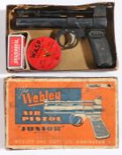 Webley Junior .177 calibre Air Pistol, held in original box with instructions and .177 pellets