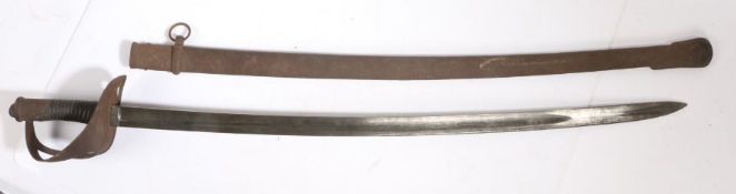 Italian 1860 Pattern Cavalry Troopers Sword, curved fullered steel blade, stamp to ricasso appears