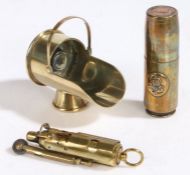 Second World War trench art lighter formed from a 20mm cannon shell dated 1943 to the base, with a