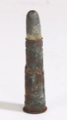 Rare British pre- 1885 brass foil wrapped .577/450 Martini Henry round, ordnance stamps to primer