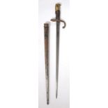 French 1874 pattern Gras Bayonet, made at the Saint Étienne arsenal, maker and date for July 1876