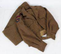 Brititish 1949 Pattern Battledress blouse and trousers, Royal Artillery cloth shoulder titles to