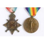 First World War pair of medals, 1914-15 Star, and Victory Medal (M-7128 J.A. WATSON. S.B.A. R.N.)