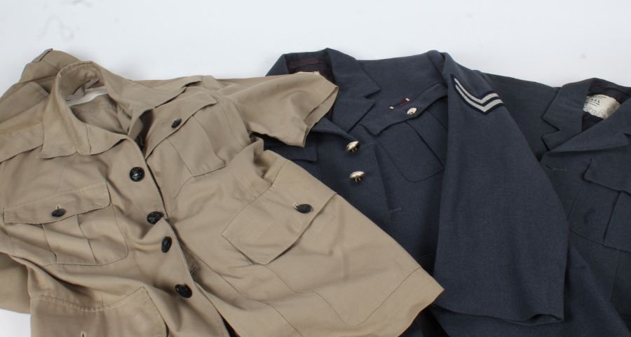 Grouping of post war Royal Air Force O/R's Uniforms, No.1 Dress Tunic, Queens Crown anodised