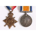 First World War pair of medals, 1914-15 Star (72009 L.CPL. J. JACKSON. R.E.) British War Medal (