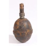 First World War German Model 17 Eierhandgranate ('egg grenade') with fuze, inert