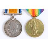 First World War pair of medals, 1914-1918 British War Medal and Victory Medal (32730 PTE. E.M.