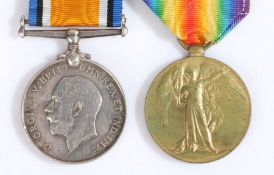 First World War pair of medals, 1914-1918 British War Medal and Victory Medal (32730 PTE. E.M.