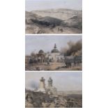 Set of 3,Simpson Crimean War lithographs, 'Church in the rear of the Redan, Looking North Showing