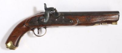A British 1796 Pattern Heavy Dragoon Pistol, converted to percussion cap by Blake of Wapping for use