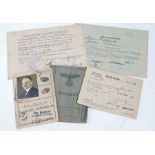 Grouping of Second World War and post war documents to Customs official Anton Hoffhenke including