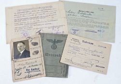 Grouping of Second World War and post war documents to Customs official Anton Hoffhenke including