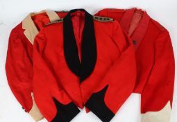 British arm Brigadiers mess dress jacket, scarlet cloth with blue cloth collar and cuffs, blue cloth