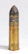 Rare Russian 37mm shell case and armour piercing projectile for the Naval Hotchkiss Gun, ordnance