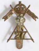 Second World War O/Rs cap badge to the 27th Lancers, bi metal with slider to the reverse, brazing