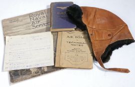 First World War Royal Naval Air Service group of items including, typed report dated 22nd November