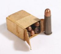 Rare box of six French issue 8mm rounds for the M1892 revolver, sometmes called the Lebel