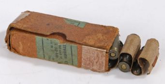 Box of 12 Second World War German issue 9mm Luger rounds, inert