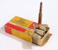 Box of ten 6.5mm Mauser rounds by Kynoch, inert