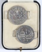 Two First World War silver military identity tags made from Persian coins, the first, a silver