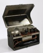 Second World War British Field Telephone Set 'D' Mk V, serial number 32744, made by the Plessey
