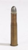 Eley No.1 Express round, brass case, paper wrapped lead bull bullet, inert