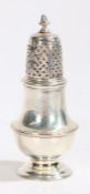 George II silver pepperette, London 1752, maker George Campar, with pierced detachable top above a