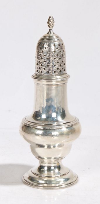 George III silver pepperette, London 1770, maker Jabez Daniell & James Mince, with swirled finial