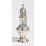 George III silver pepperette, London 1770, maker Jabez Daniell & James Mince, with swirled finial