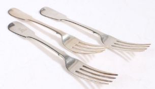Pair of William IV silver table forks, London 1831, maker John, Henry & Charles Lias, the fiddle