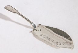 George IV silver fish slice, Newcastle 1829, maker Thomas Wheatley, the shaped blade with pierced