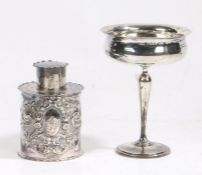 A late Victorian silver tea canister, London 1900, maker Josiah Williams & Co. (George Maudsley