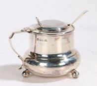 Victorian silver mustard pot and cover, Sheffield 1890, maker Atkin Brothers, the domed cover with