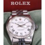 Rolex Oyster Perpetual Datejust gentleman's stainless steel wristwatch, model no. 16030, case no.