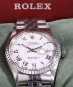 Rolex Oyster Perpetual Datejust gentleman's stainless steel wristwatch, model no. 16030, case no.