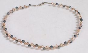 A Pearl necklace, with a  9 carat gold clasp, 41cm long, 12g