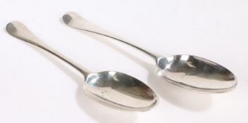 George II silver Hanoverian table spoon, London 1739, makers mark rubbed, similar George III