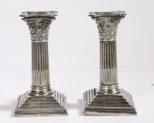 Pair of Victorian silver candlesticks, London 1889, maker William Hutton & Sons (Edward Hutton),