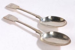 Pair of Victorian silver table spoons, London 1866, maker Chawner & Co. (George William Adams),