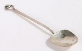 George VI silver spoon, London 1946, maker EHR, the beaten bowl above a tapering stem and pierced