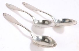 Three 19th Century Austro-Hungarian silver spoons, Brno 13 lothig mark for 1818, "taxfreistempel"