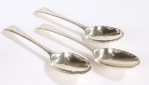 Set of three silver George III silver table spoons, London 1776, maker William Sumner & Richard
