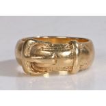 9 carat gold ring in the form of a belt, ring size U, 10.9g