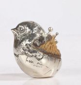 Edwardian silver pin cushion by Sampson Mordan & Co Ltd, Chester, marks rubbed, modelled as a