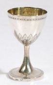Late 18th Century Swedish silver goblet, the bowl with gilt interior and acanthus leaf decorated