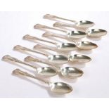 Ten Elizabeth II silver table spoons, Sheffield 1960 and 1983, maker Walker & Hall, with kings