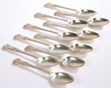 Ten Elizabeth II silver table spoons, Sheffield 1960 and 1983, maker Walker & Hall, with kings