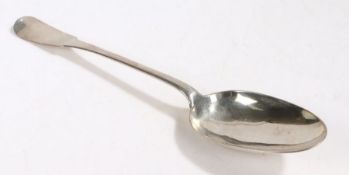 19th Century Kingdom of Sardinia silver basting spoon, Turin bulls head mark indicating .800 silver,