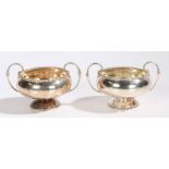 Two Elizabeth II silver sugar bowls, Sheffield 1963, maker Walker & Hall, with beaded rims and