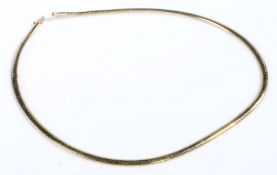 9 carat gold necklace, the necklace with a repeating design to the body, stamped 9K, 43cm long